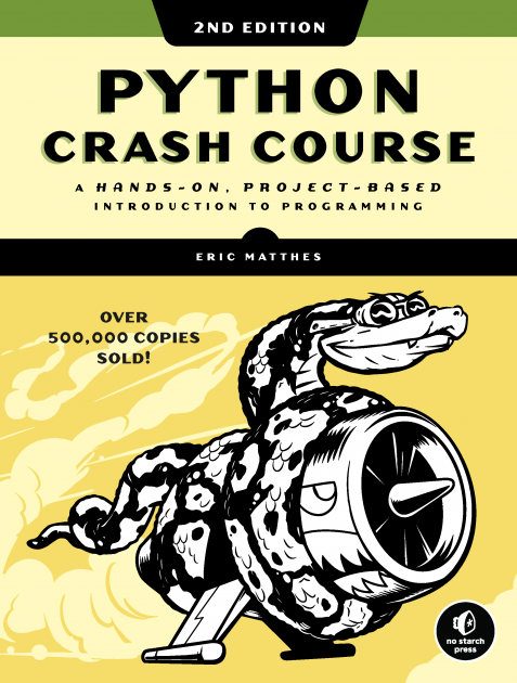 photo of the python crash course book